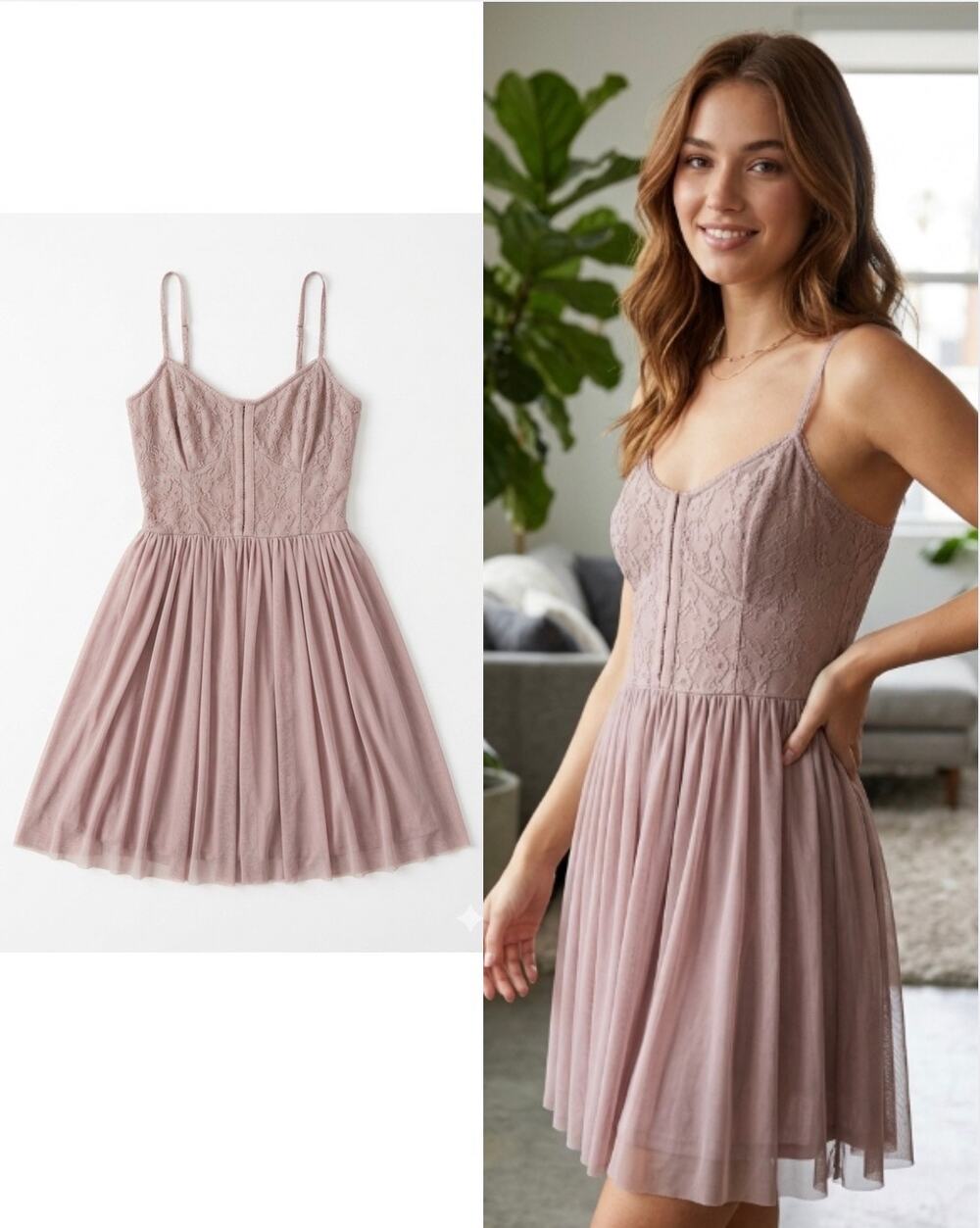 dELiA*s 90s Y2k Mauve Lace Mesh Sweetheart Mini Dress Size Small